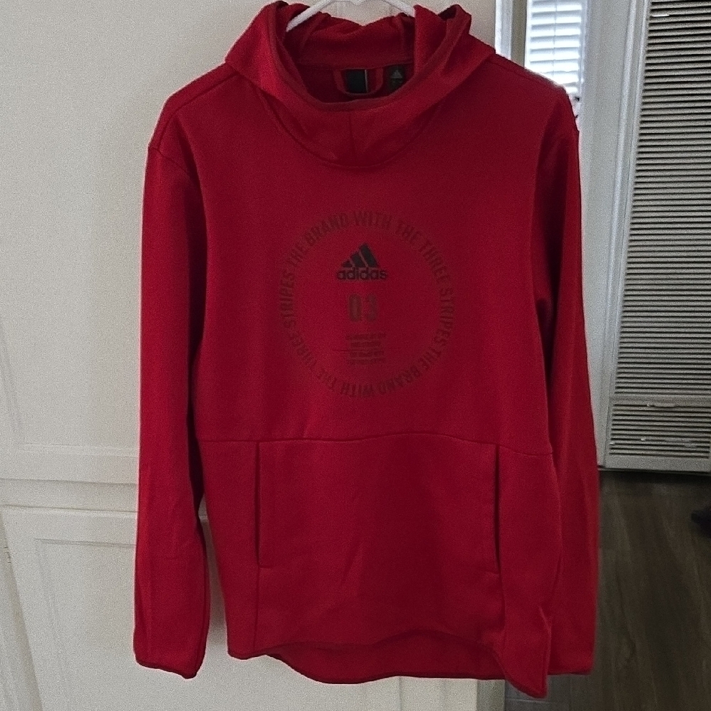 Adidas Bold Red Pullover Hoodie